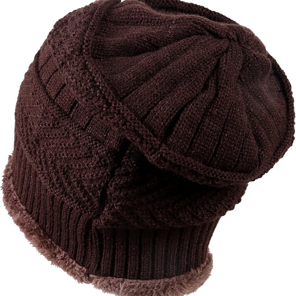 Winter Knitting Skull Cap Wool Slouchy Beanie Hat - Picture 2 of 5